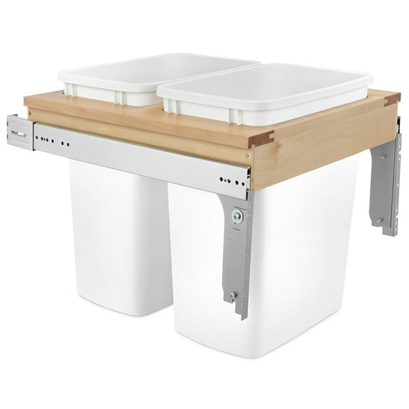 Rev-A-Shelf Top Mount Double Pullout Under Cabinet Trash Can, 35 Qt, 4WCTM-21DM2