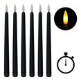 thumbnail image 5 of Velas sin llama de cono negro de 11 pulgadas (aproximadamente 27,9 cm), 6, alimentadas por batería, flash LED con mecha, 5 of 5