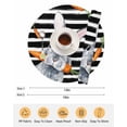 thumbnail image 6 of 13 Inch Round Placemats Set of 6, Grey Bunny Easter Non Slip Heat Insulation PP Table Mats, Rabbits Spring Botanical Black White Stripe Washable Place Mats for Kitchen Dining Party Table Decor, 6 of 7