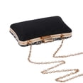 thumbnail image 3 of Elegant Rhinestone Evening Clutch for Women - Black Crystal Geometric Design with Gold Chain Strap for Wedding Party Prom, 3 of 13