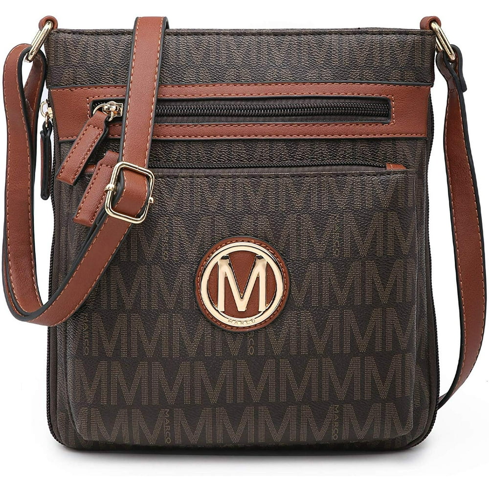 M MARCO Medium Crossbody Purses for Women Multi Pockets Crossover Bag