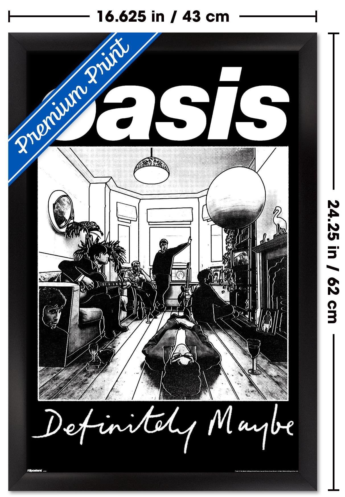 Oasis Definitely Maybe オリジナル広告 額装済み Oasis - Definitely Maybe Wall Poster with Magnetic Frame, 22.375