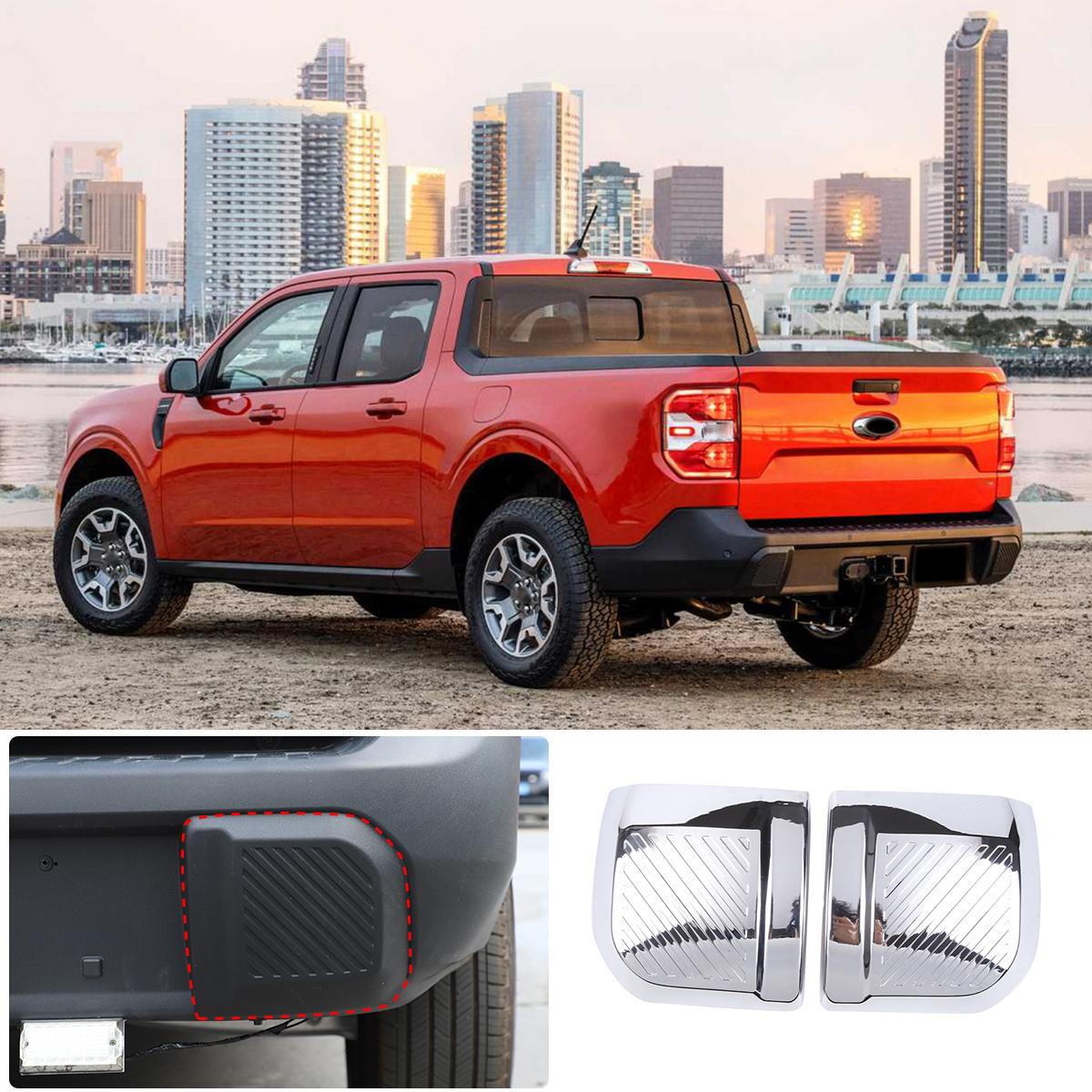 Rear bumper side impact guards for  2022 Ford Maverick ，Rear bumper side corner ，guards Impact guards