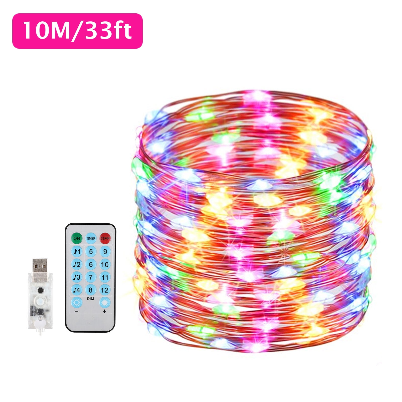16.5ft/33ft LED String Lights USB Plugin Fairy Lights with Remote, 50