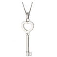 thumbnail image 2 of Women Stainless Steel to My Girlfriend Key to My Heart with Cz Pendant Necklace | Inspirational for Her | Smooth Surface That Makes It More Comfortable to Wear. 18-Inch, 2 of 4
