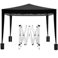 thumbnail image 4 of 10x10 Folding Canopy with 4 Removable Sidewalls Black UPF 50 Outdoor Event Shelter Portable Pop Up Gazebo with Weight Bags and Carry Bag for Parties Beach Camping Wedding, 4 of 10