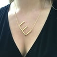 thumbnail image 4 of TINGN Sideways Gold Initial Necklace for Women Stainless Steel Gold Plated Necklace, 4 of 5