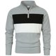 thumbnail image 2 of pstuiky camisa de manga larga para hombre, Camisa informal para hombre con media cremallera, color block, cuello alto y mangas largas Tops casuales para hombres xxxl, 2 of 9