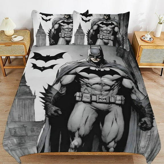 Batman Bedding Sets Ultra Soft Skin-Friendly Duvet Cover 3 Piece, Cute Comforter Cover Bed Set for Boys Girls Kids ( 1 Duvet Cover 2 Pillowcase), 86"X70"