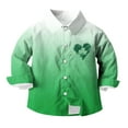 thumbnail image 5 of UQJfacai Boys St Patricks Day Shirt Shamrock Printed Long Sleeve Button Down Shirts Hawaiian Gradient Collared Blouse 3-16 Years, 5 of 7
