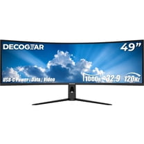 Deco Gear DGSKY49 49" Curved Ultrawide 32:9 R1000 Monitor, 5120×1440 Dual QH 120 Hz, USB-C 98 W PD, Adaptive Sync HD, KVM PIP/PBP, DisplayPort 1.4, HDMI 2.1