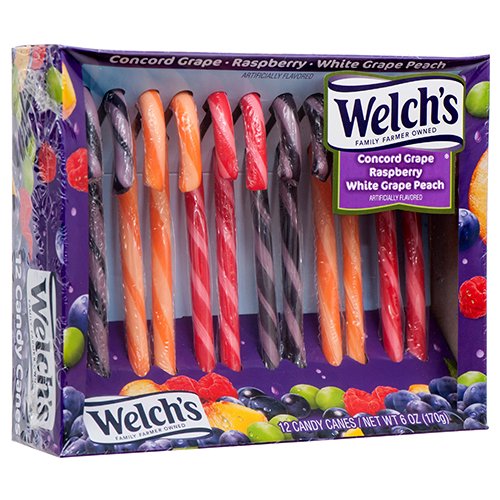 Hx Welchs Asst. Candy Canes 12ct Wholesale, (12 Pack)