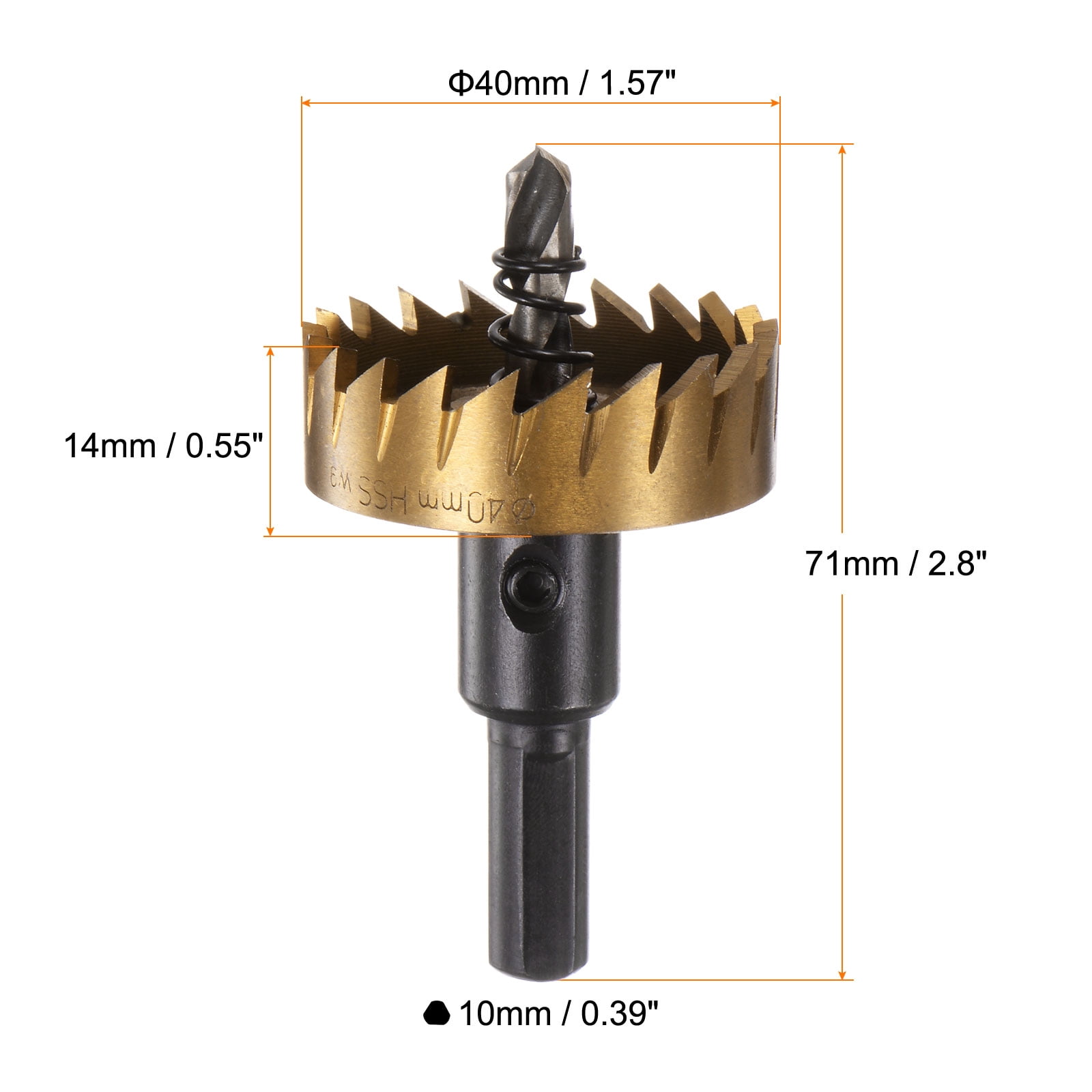 Uxcell 40mm M35 HSS (High Speed Steel) Hole Saw Drill Bit Cutter for Stainless Steel Alloy Metal 2 Pack
