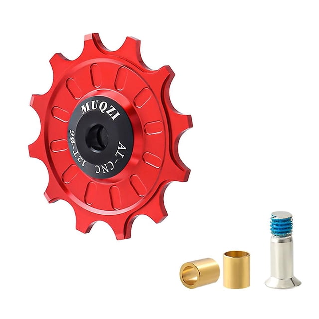 Muqzi Bike Ceramic Bearing Jockey Wheel12t Polea de cerámica Bike Red Afortunado Sencillez