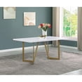 thumbnail image 2 of White wood top rectangle dining table w/ gold color base, 2 of 2