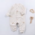 thumbnail image 2 of larppty Newborn Baby Boys Romper Outfits Infant Long Sleeve One-Piece Toddler Button Jumpsuits, 2 of 4