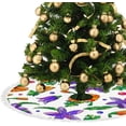 thumbnail image 3 of GZHJMY Christmas Tree Skirt Xmas Tree Skirts 48" Flowers in Stained Glass Style Christmas Tree Mat for Christmas Holiday Party Ornaments, 3 of 5