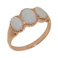 thumbnail image 1 of LBG British Made 9k Rose Gold Real Genuine Opal Womens Promise Ring - 33 size options - Size 5.75, 1 of 7