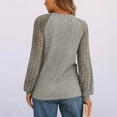 thumbnail image 4 of ABATAB Womens Long Sleeve Shirts Lace Tops Business Casual Fall Fashion Outfits Clothes Ribbed Knitted Hollow Sleeve Fashion Pullover(Medium,Gray), 4 of 6