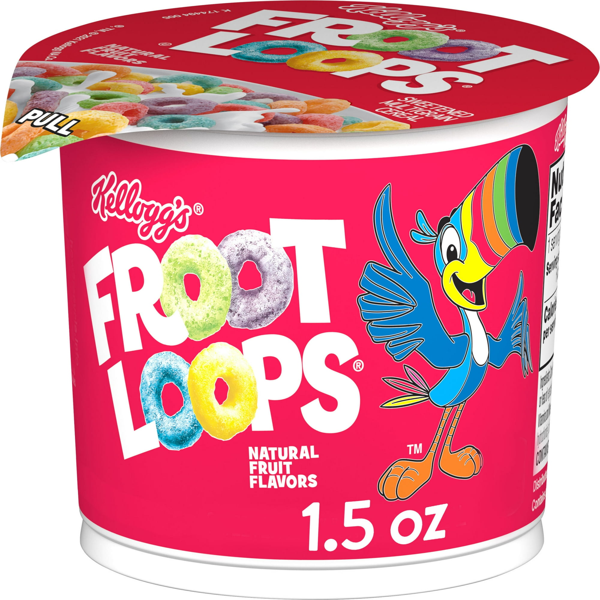 Kellogg's Froot Loops Original Breakfast Cereal, Fruit Flavored, Single Serve Cup, 1.5 oz