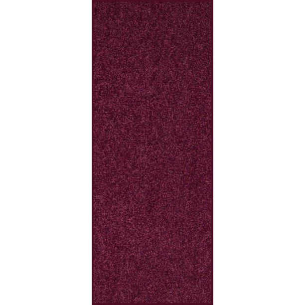 Home Queen Solid Cranberry Color Custom Size Runner 2' x 50' Area Rug