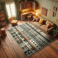 thumbnail image 3 of Ambesonne Southwestern Decorative Rug Carpet, Squares Boho Ethnic, 5' 1" X 7' 5", Redwood Dark Taupe, 3 of 5
