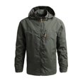 thumbnail image 2 of Men Outdoor Windproof Waterproof Hooded Jacket Field Climbing Warm Thin Outwear 2024 Male Fall Winter Hiking Camping Clothes (Dark blue,2XL), 2 of 6