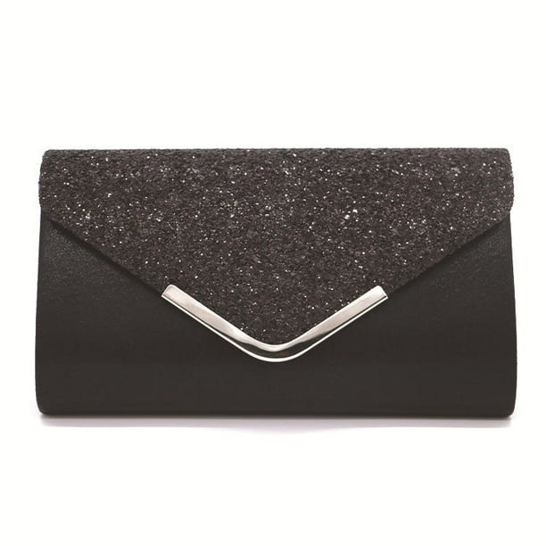 YUANOU Women Glitter Shimmer Clutch Bag Glamour Ladies Wedding Party