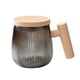 thumbnail image 3 of Taza de vidrio para mezclar, taza eléctrica multiusos de 400 ml con tapa y asa. Gris, 3 of 9