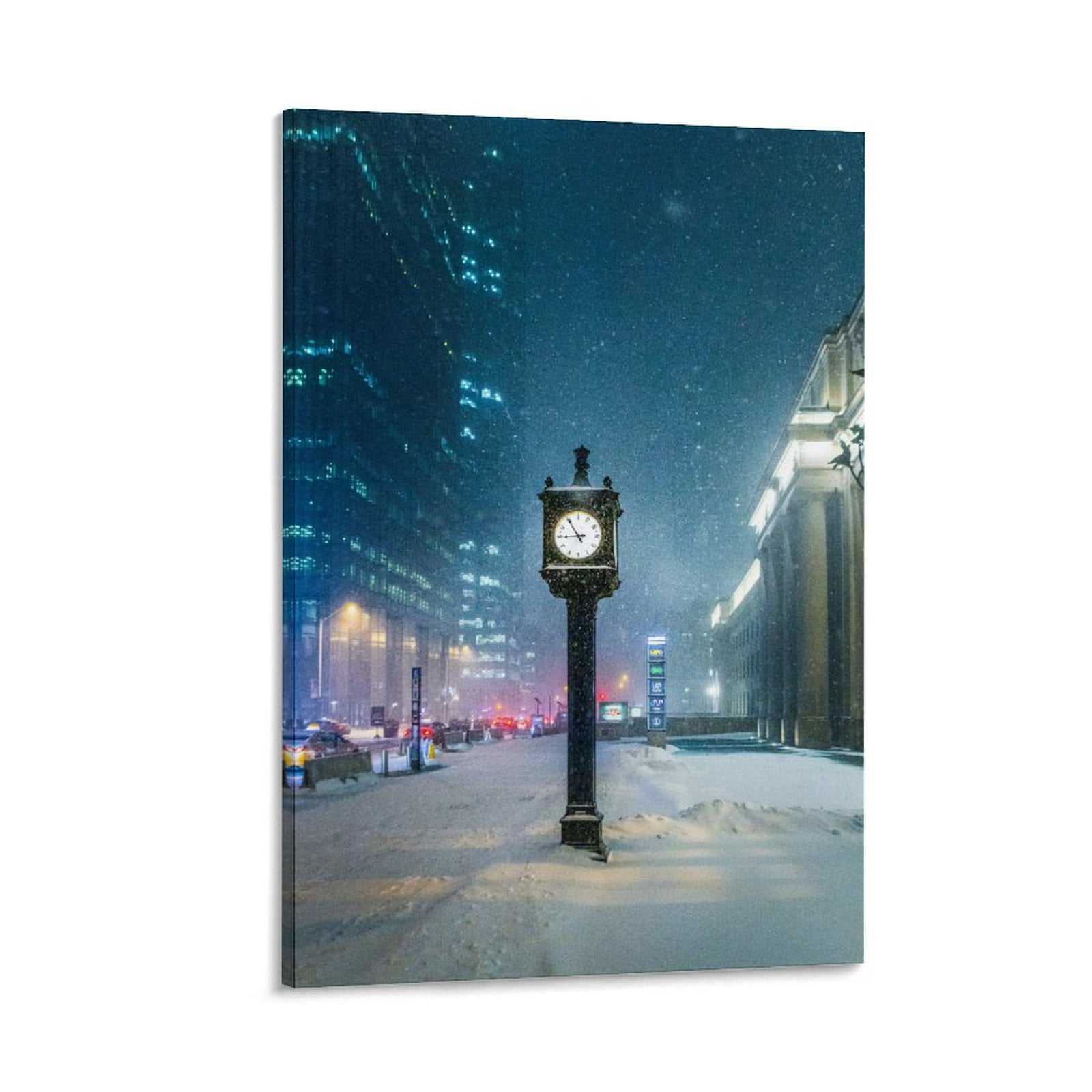 Night View of Toronto, ON, Canada Canvas Wall Art Decor with Framed