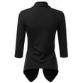 thumbnail image 3 of Doublju Women's Lightweight Thin 3/4 Sleeve Open Front Blazer with Plus Size, 3 of 4
