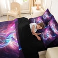 thumbnail image 4 of Erosebridal Dreamy Dragon Bedding Comforter Set for Kids, Purple Galaxy Queen Bedding Sets, Black Reversible, 7pcs, 4 of 6