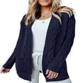 thumbnail image 4 of Cardigan Long en Tricot Épais pour Femmes avec 2 Poches Pull Ample, 4 of 6