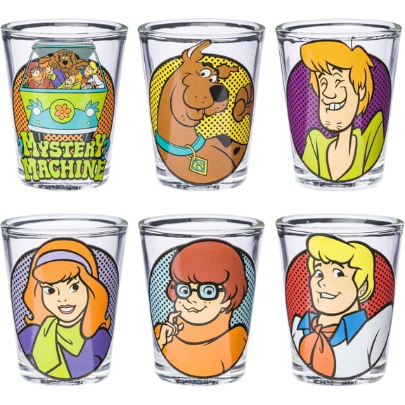 Silver Buffalo Scooby Doo 6pc 1.5oz Mini Glass Set 6x1