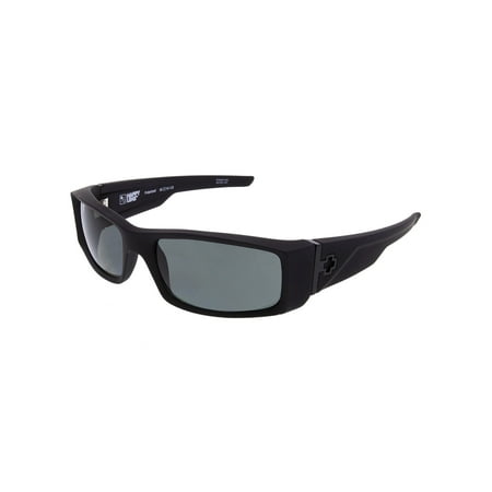 Spy Sunglasses 670375973864 Hielo Polarized Lenses Scratch Resistant Wrap Athletic, Soft Matte Black