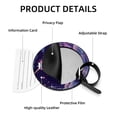 thumbnail image 4 of Starry Unicorn 2Pcs PU Leather Round Luggage Tags with Privacy Cover and Name ID Tag for Suitcase, Handbags, Backpacks, School Bags, 4 of 6