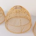 thumbnail image 2 of Efavormart 3 Pack Boho Rattan Light Shades – Natural Handwoven Dome Pendant Lamp Covers – 16" Diameter – Shade Only, 2 of 5