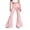 Light Pink*, variant on RUTAYY Girls Flared Jeans Flower Ribbon Print High Waist Button Fly Side Pockets Casual Bottoms Light Blue