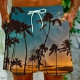 thumbnail image 5 of Virmaxy Men's Palm Tree Printed Beach Shorts Drawstring Fives with Pockets Special Print Beach Casual Trouser Shorts Pants Sky Blue-B 5XL, 5 of 5