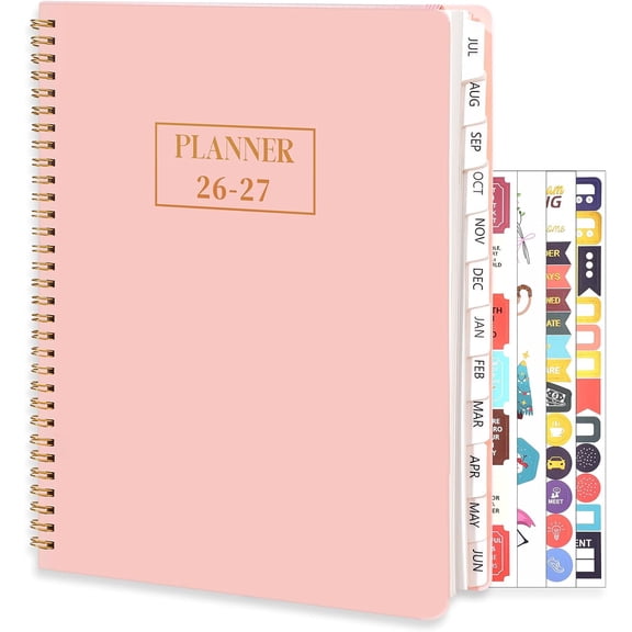 2026-2027 Weekly & Monthly Planner Academic Planner, A4 8.5" x 11", Pink