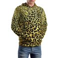 thumbnail image 2 of Gold Leopard Regular Fit Hoodie, Sporty Pullover Hooded Sweatshirt for Men Women L, 2 of 6