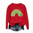 thumbnail image 3 of Craaazy Women's St. Patrick's Day Love Heart Printed Crewneck Long Sleeve Shirts Gifts, 3 of 7