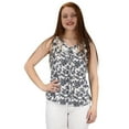 thumbnail image 1 of Two Tone Floral Rose Print Laced Neck Line Womens Top Blouse Shirt, 1 of 3