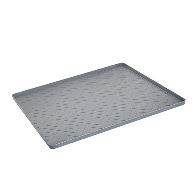 Alfombrilla de silicona para mini refrigerador, bandeja de goteo para aire acondicionado debajo de la lavadora Gris