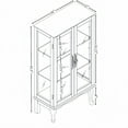 thumbnail image 2 of DEALTOPS Vintage Curio Cabinet with Light Bulb, Lighted Glass Display Cabinet with Adjustable Shelves, Cherry, 2 of 9