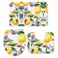 thumbnail image 2 of Summer Watercolor Bathroom Rugs Set Lemon Purple Flower Leaf Non Slip Absorbent Soft Bath Mats 3 Piece Set with Bathroom Rug, U-Shaped Floor Mat, Toilet Seat Cover Large Size, 2 of 9