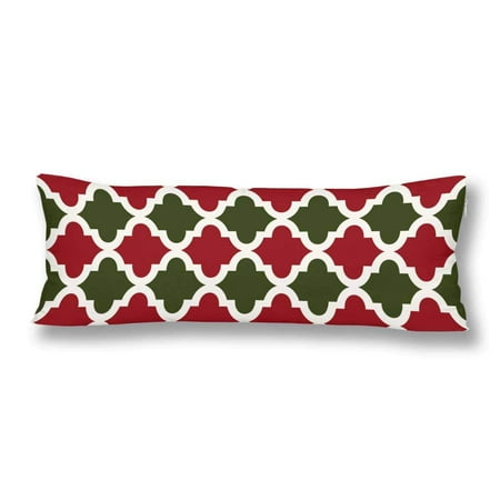 Gckg Christmas Quatrefoil Trellis Teal Red Green Body Pillow
