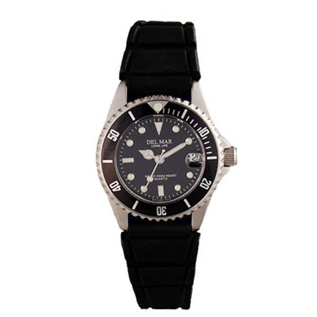 Del Mar 50503 Womens Sportstrap 200M Watch Black Face