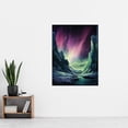 thumbnail image 2 of Northern Lights Borealis Artwork Antarctica Southern Aurora Australis Extra Large XL Wall Art Poster Print, 2 of 5