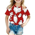 thumbnail image 2 of Kids Halloween T-Shirt Themed Short Sleeve Top For Girls Boys Childrens Party Outfit, 2 of 3